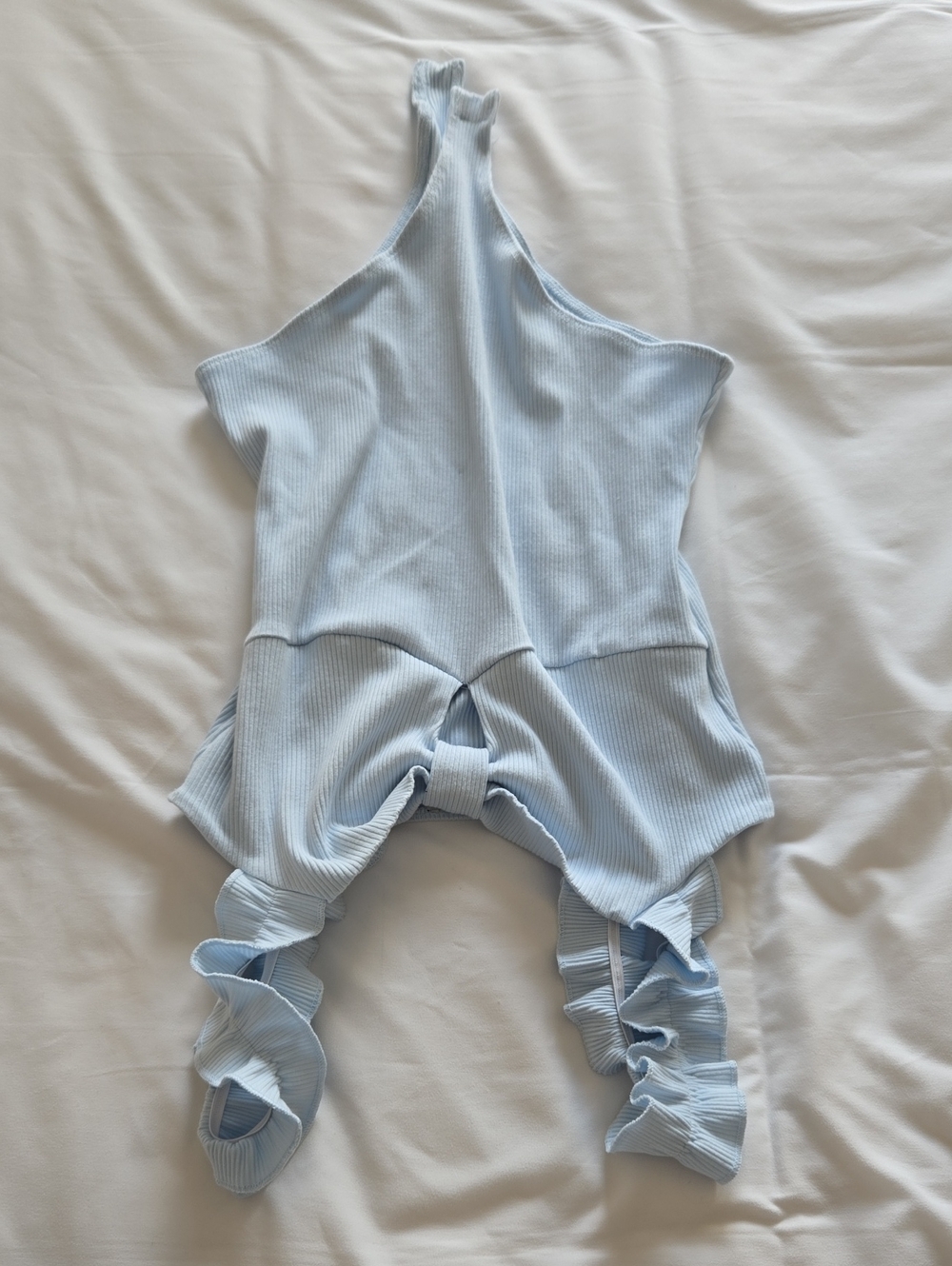 Light Blue Ribbed Bodysuit